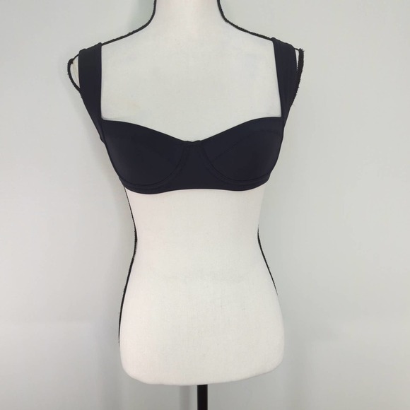SKIMS Shaping Swim Unlined Underwire‎ Bikini Top Onyx | XXS - Picture 3 of 11